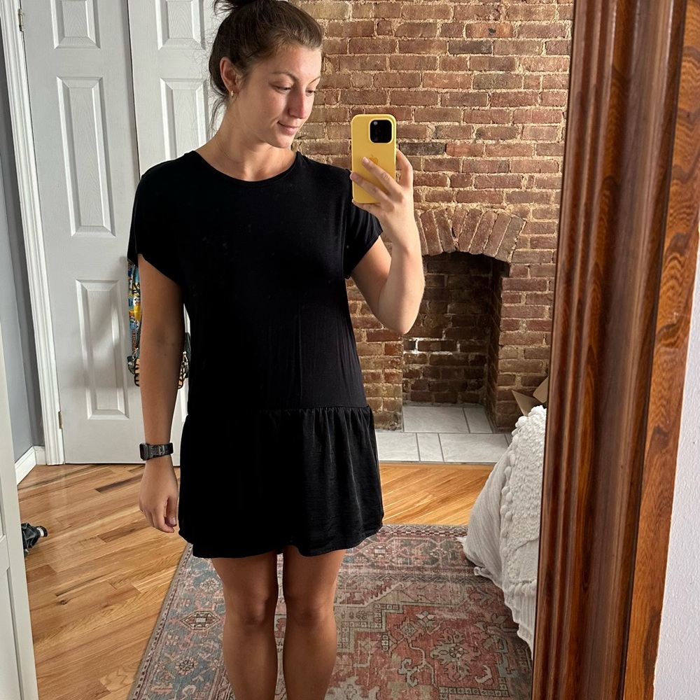 Anthropologie Black Tee Shirt Dress